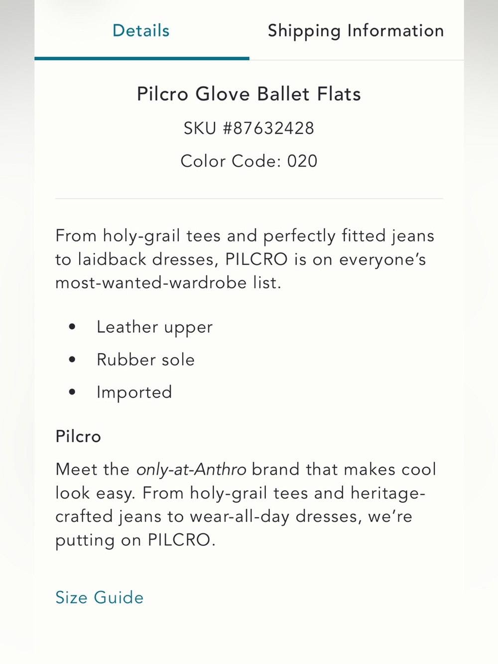 PILCRO (Anthropologie) leather brown Glove Ballet flats size 9 - Picture 4 of 6